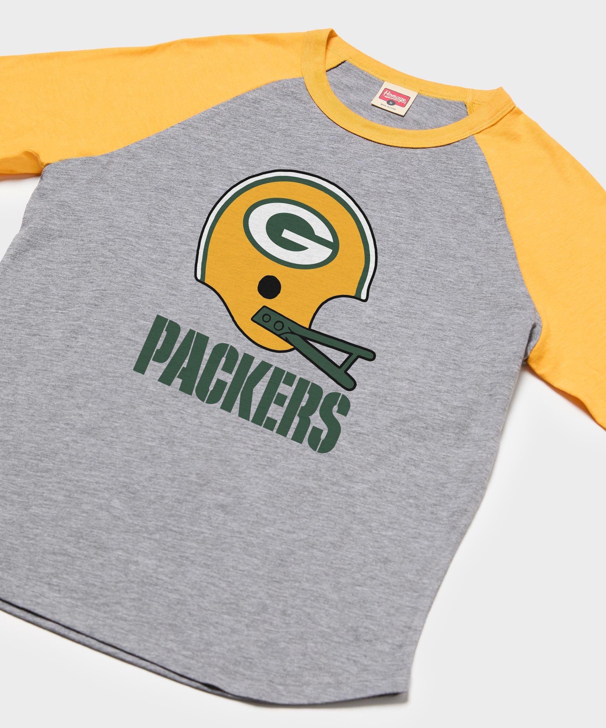 Green Bay Packers Big Helmet Raglan - Image 2
