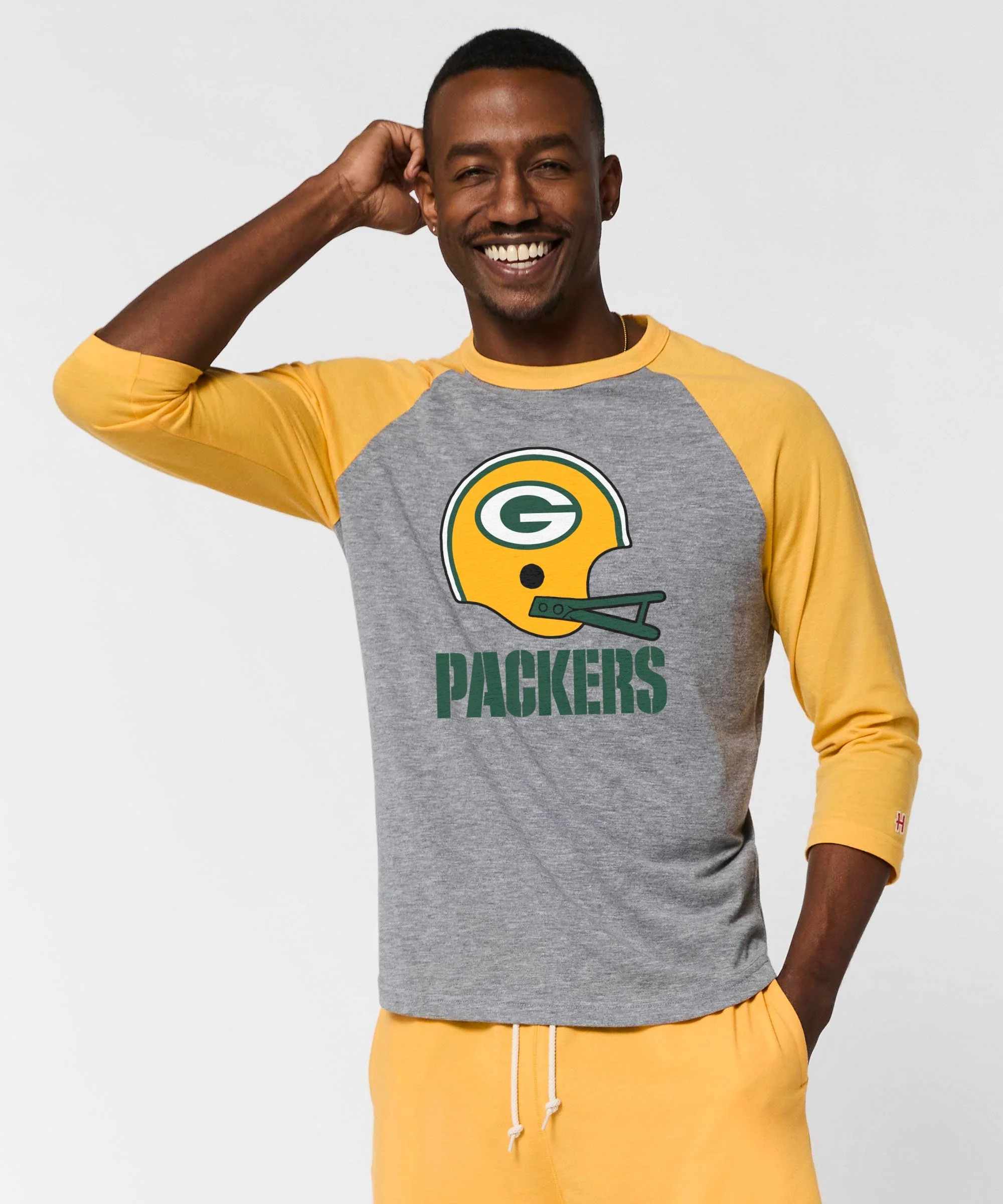 Green Bay Packers Big Helmet Raglan - Image 3
