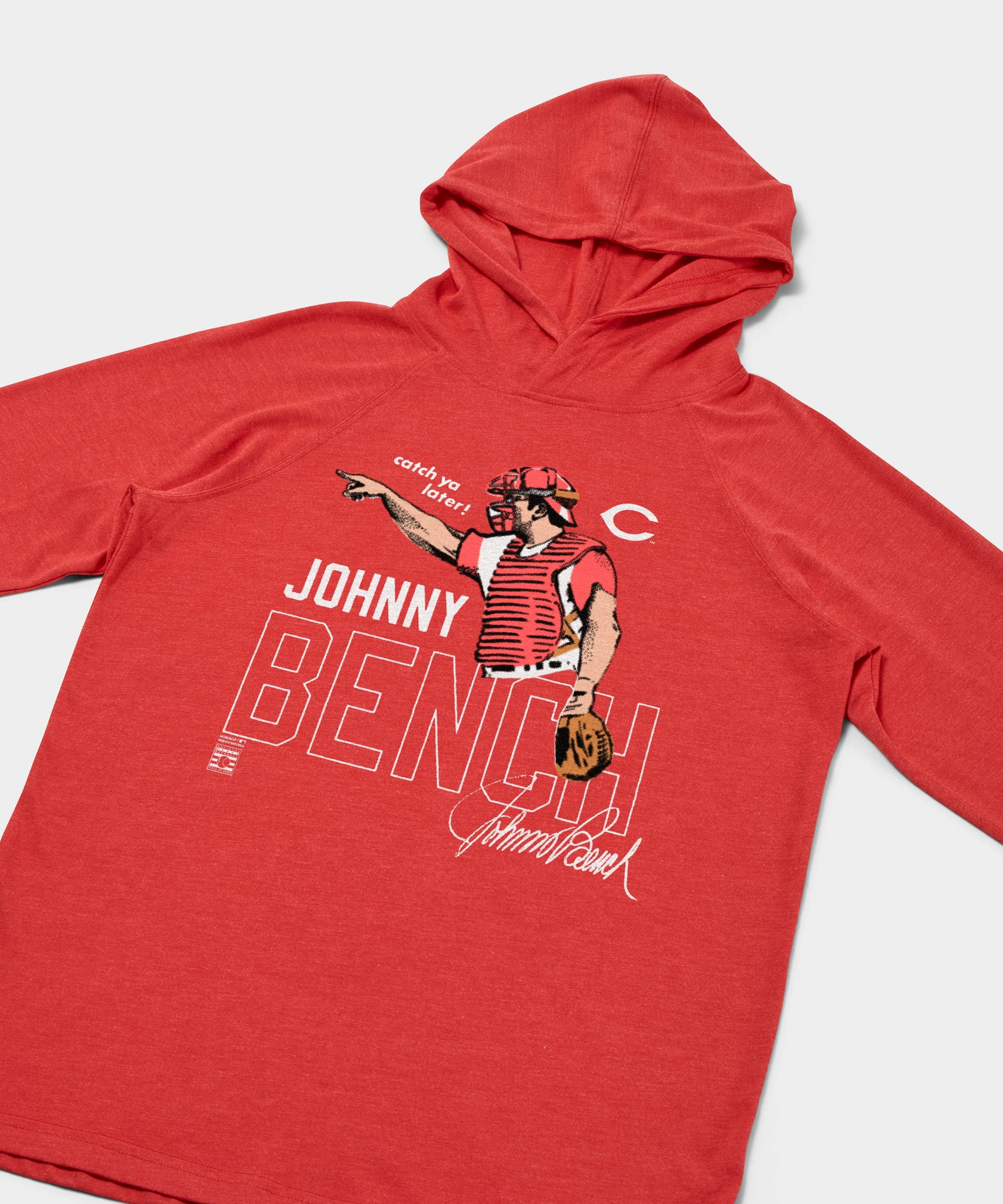 Johnny Bench Reds Lightweight Hoodie - Image 2