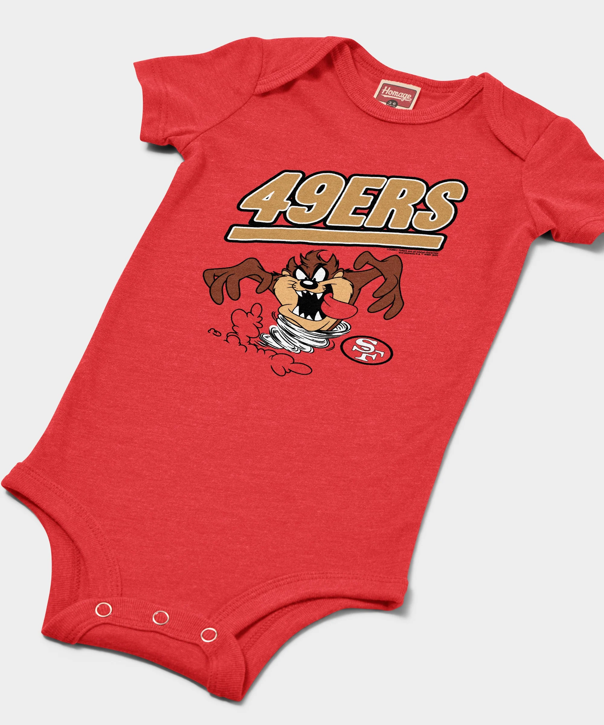 Looney Tunes Taz x San Francisco 49ers Baby One Piece - Image 2