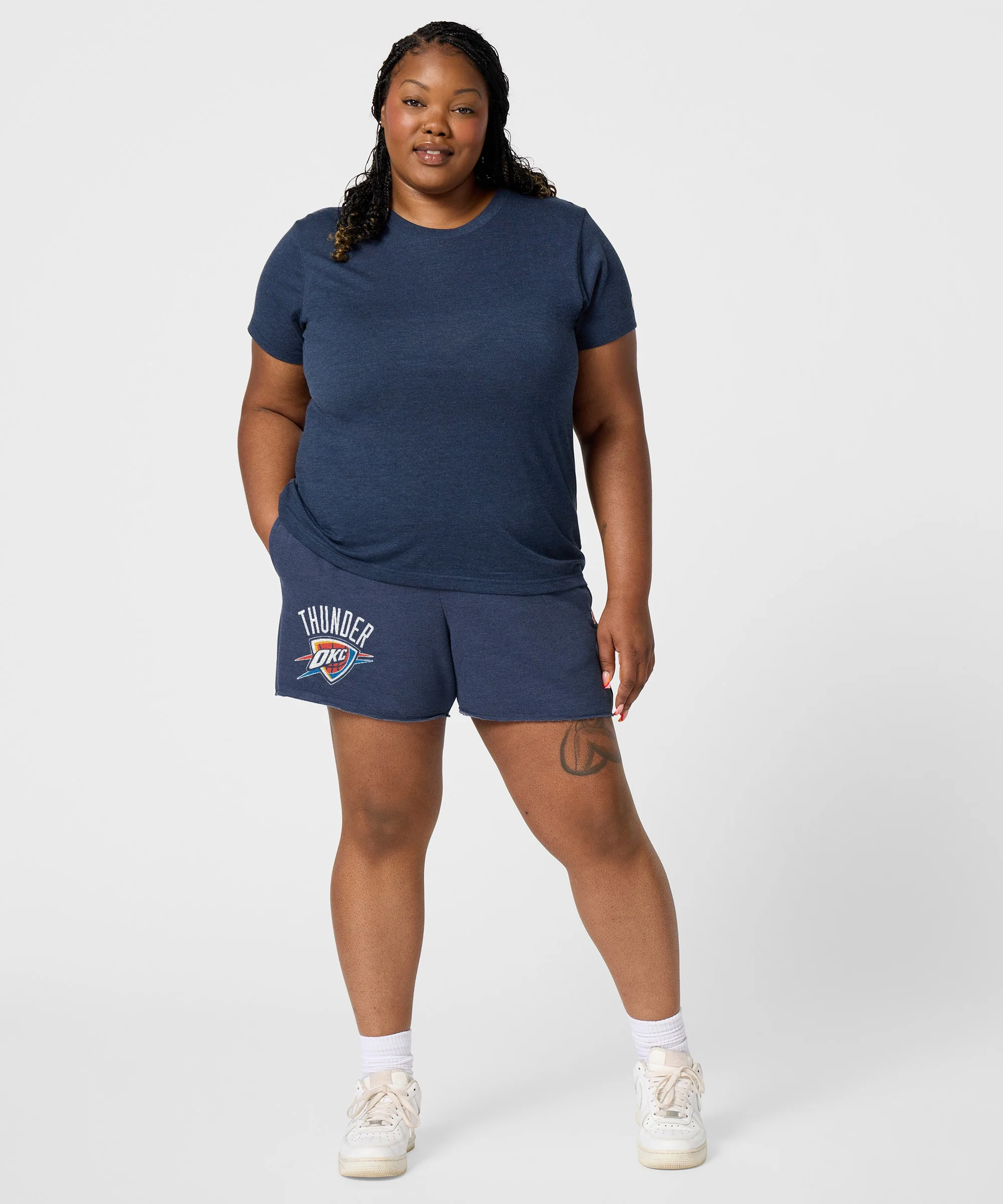 Women's Oklahoma City Thunder Arch Sweat Shorts - Image 5
