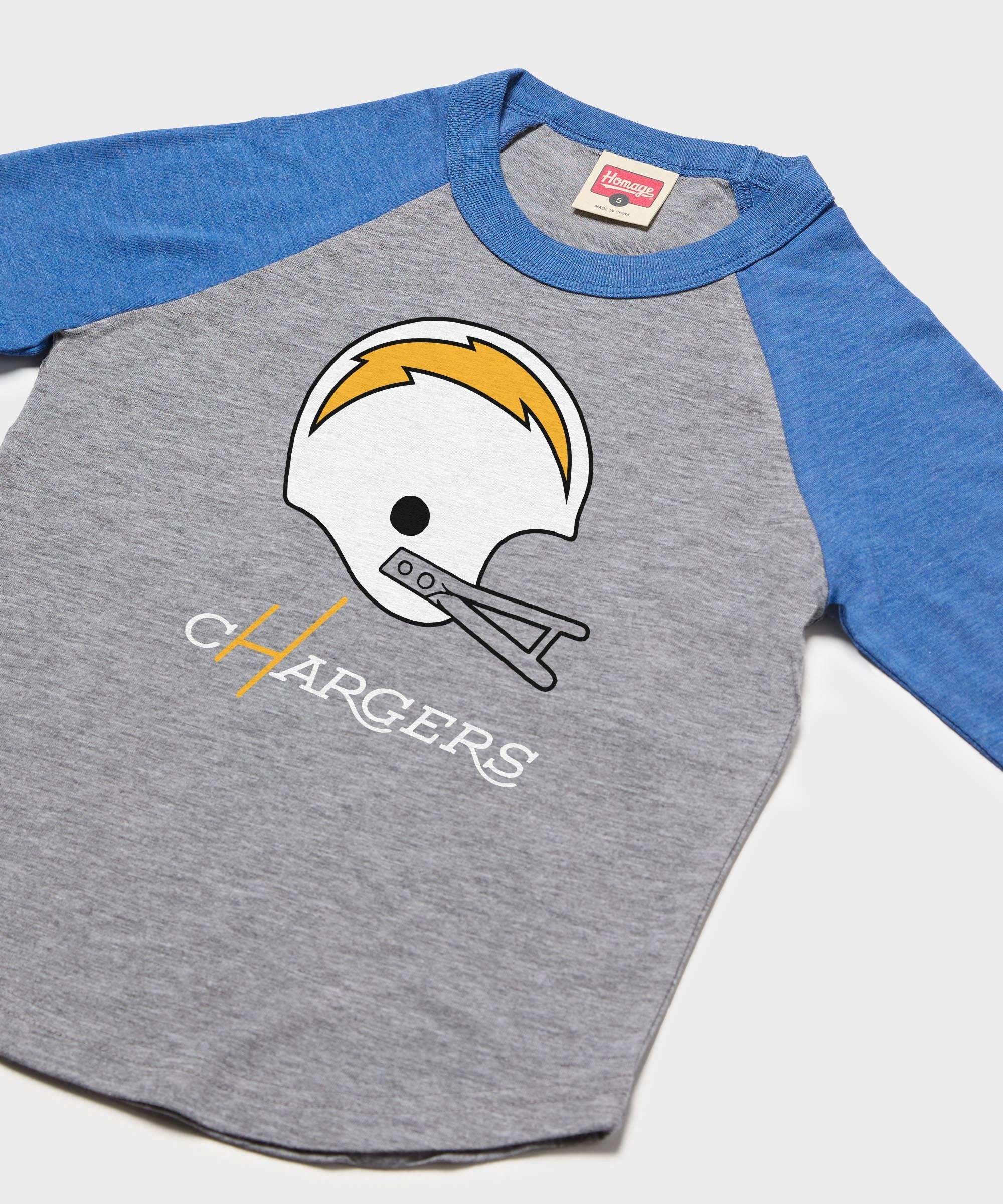 Youth Los Angeles Chargers Big Helmet Raglan - Image 2